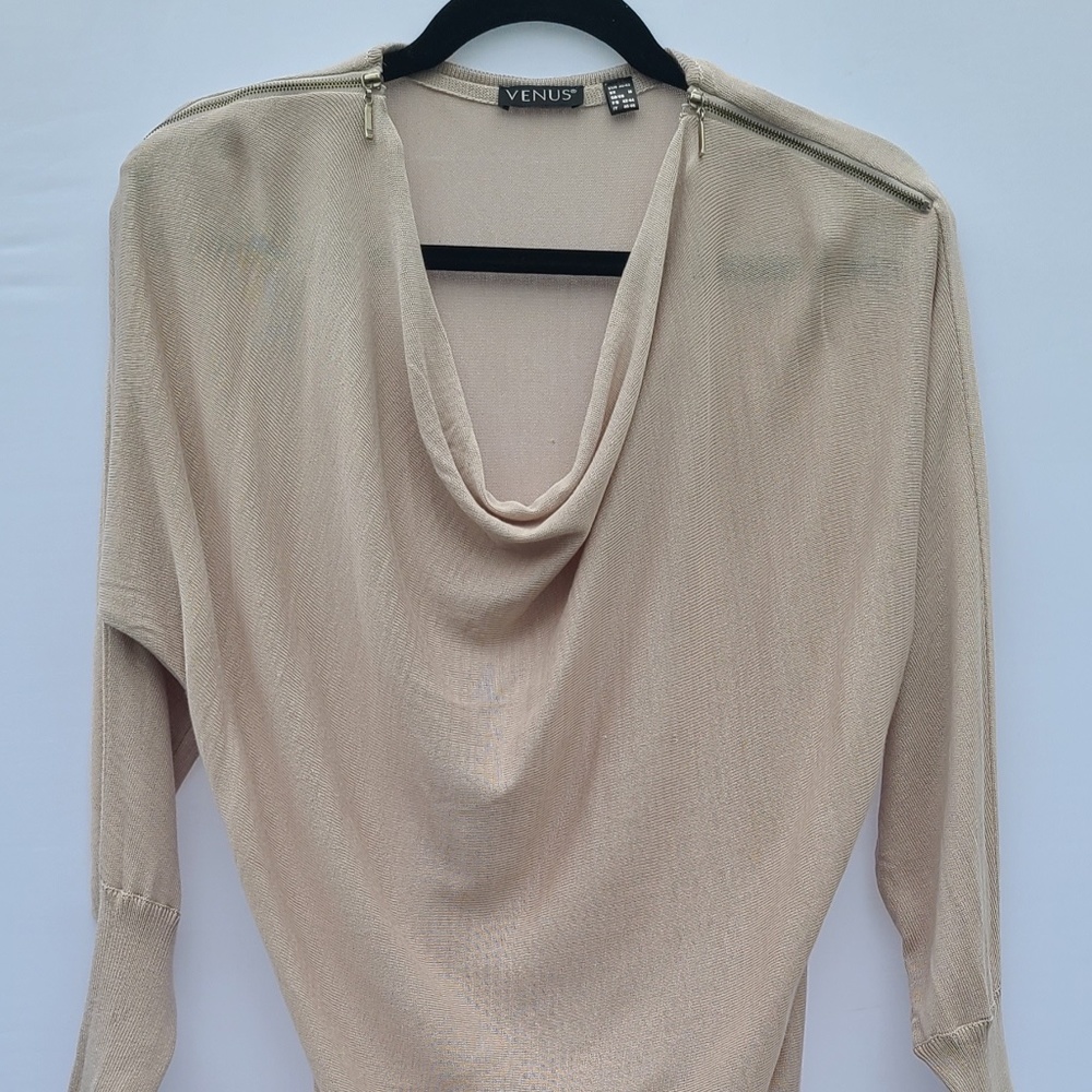Venus Tan Sweater Tunic Top